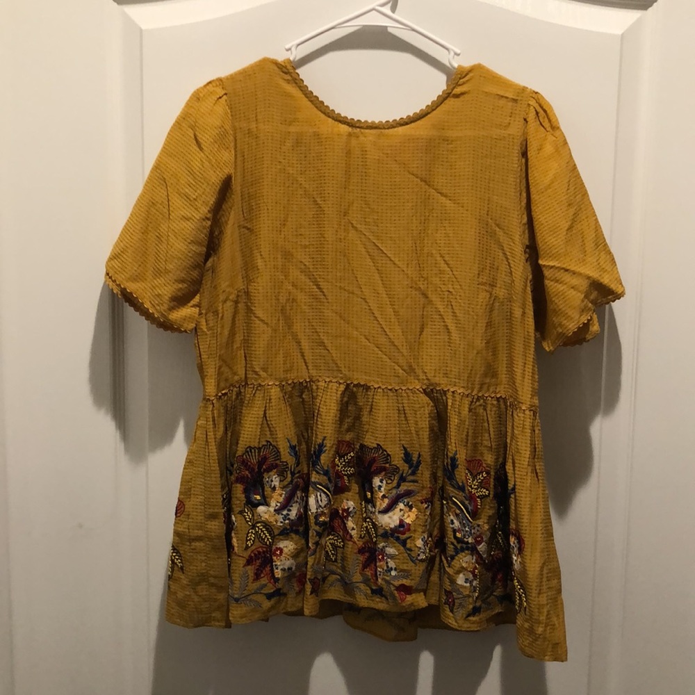 Bhanuni By Jyoti Dariela Peplum Top short sleeve blouse with embroidery …